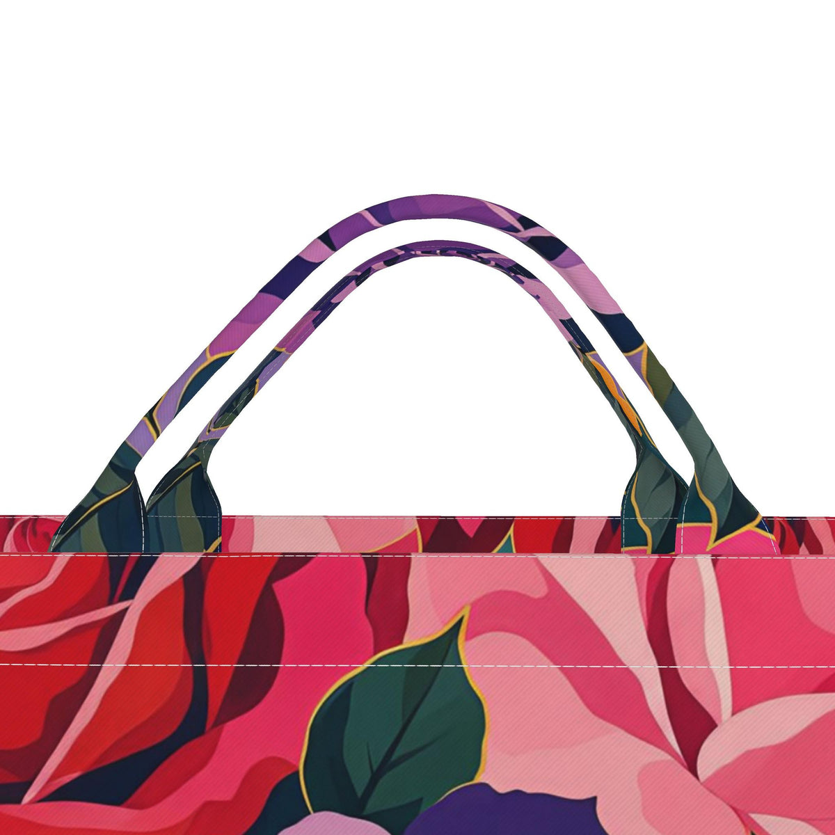 Bold Rose Carryall Tote - Fabric Handle
