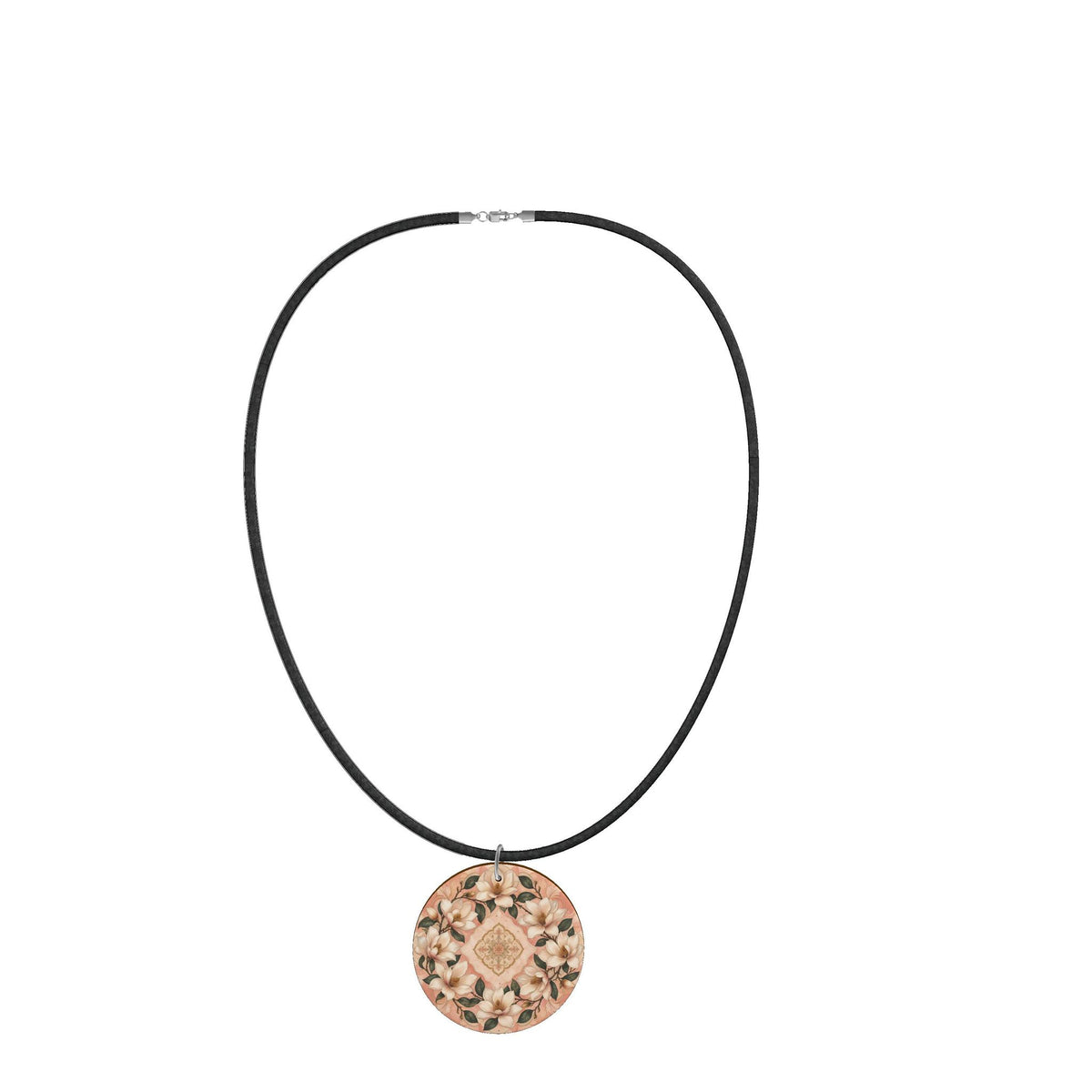 Magnolia Garden Wooden Pendant Necklace