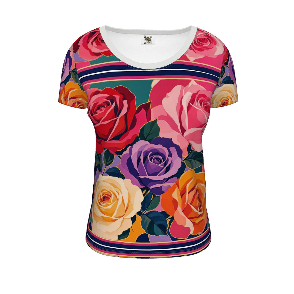 Bold Rose Ladies Scoop Neck T-Shirt