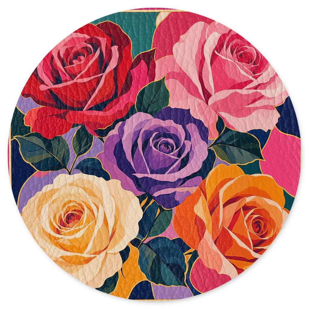 Bold Rose Vinyl Coasters