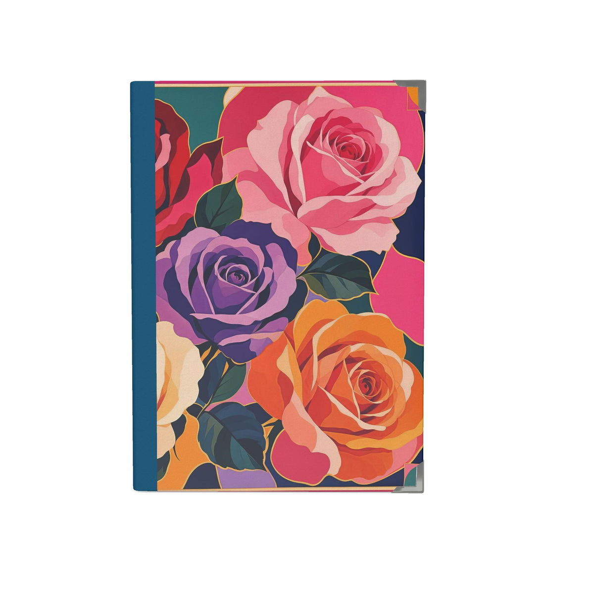 Bold Rose Handmade Journal Blue