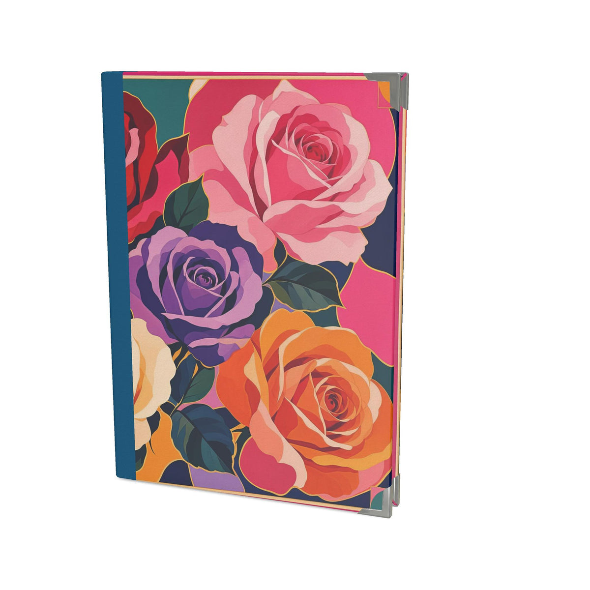 Bold Rose Handmade Journal Blue