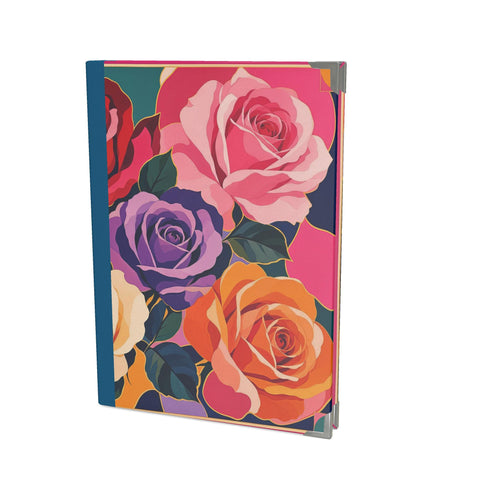 Bold Rose Handmade Journal Blue