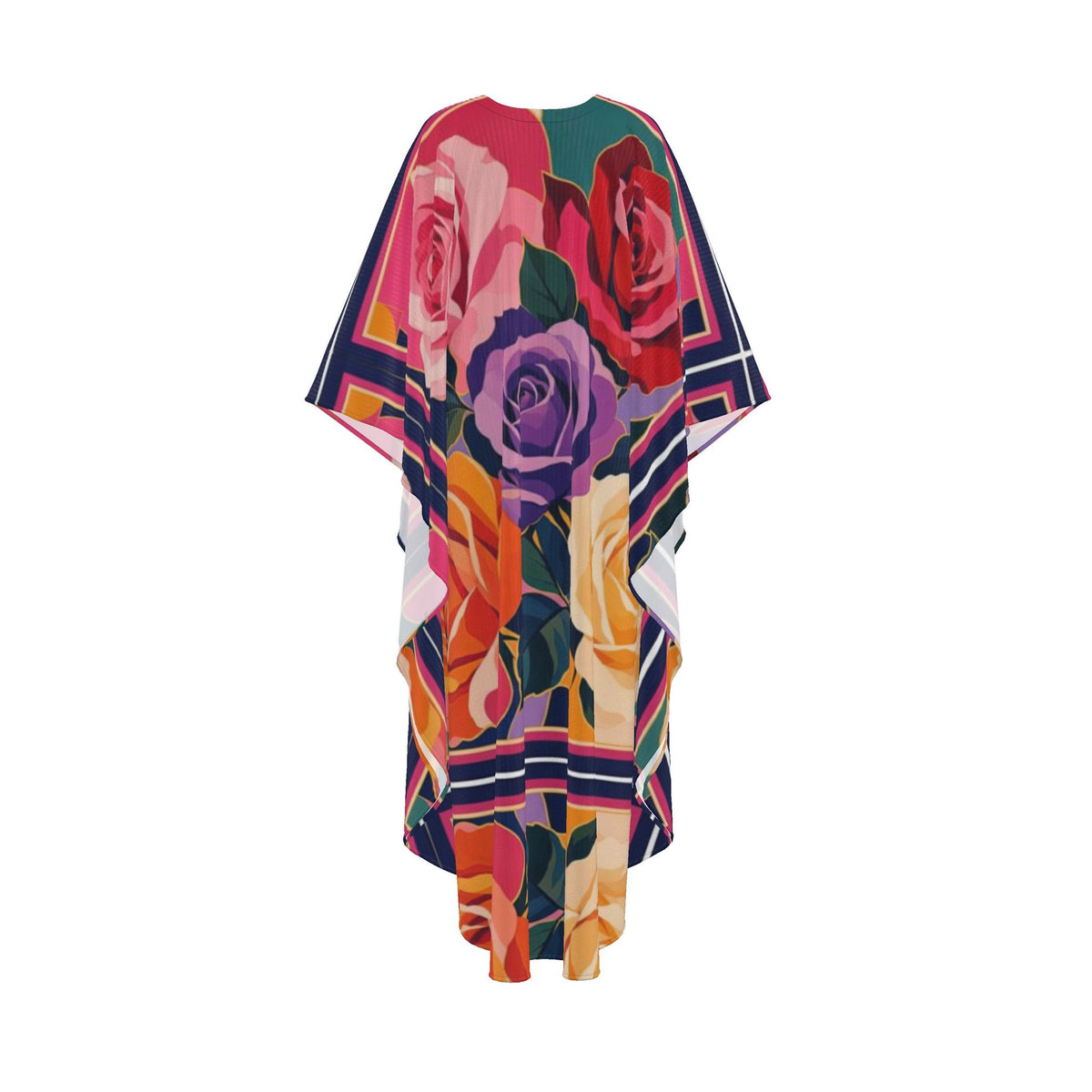 Bold Rose Kaftan No Waist Tie